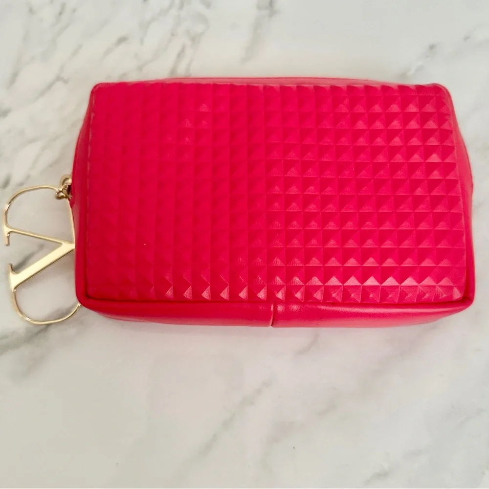 Valentino Beauty Toiletry Cosmetic Bag Pouch Red Gold - Picture 8 of 8